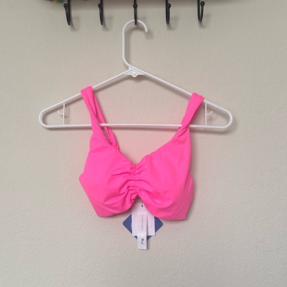 Pink Ruched Bikini Top - Picture 2 of 10